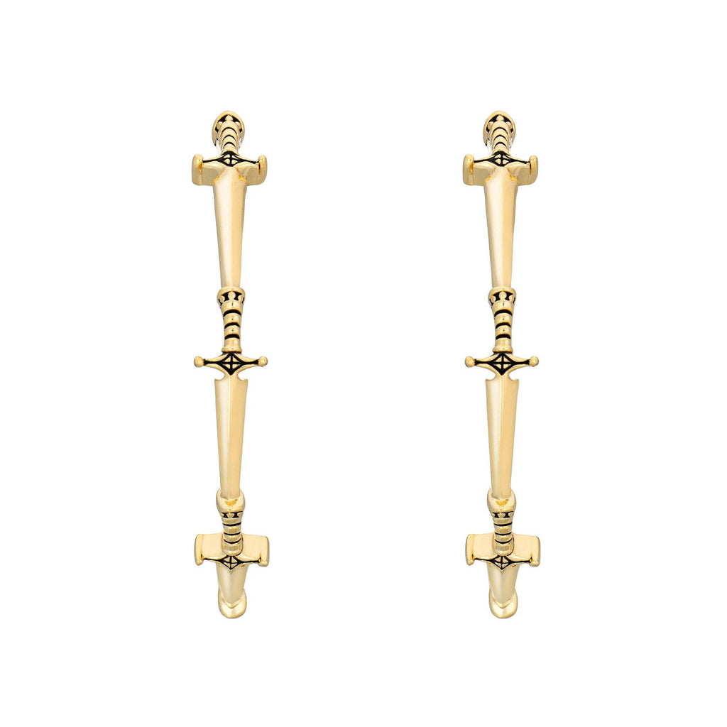 Dagger Hoops: 18K Gold Plated