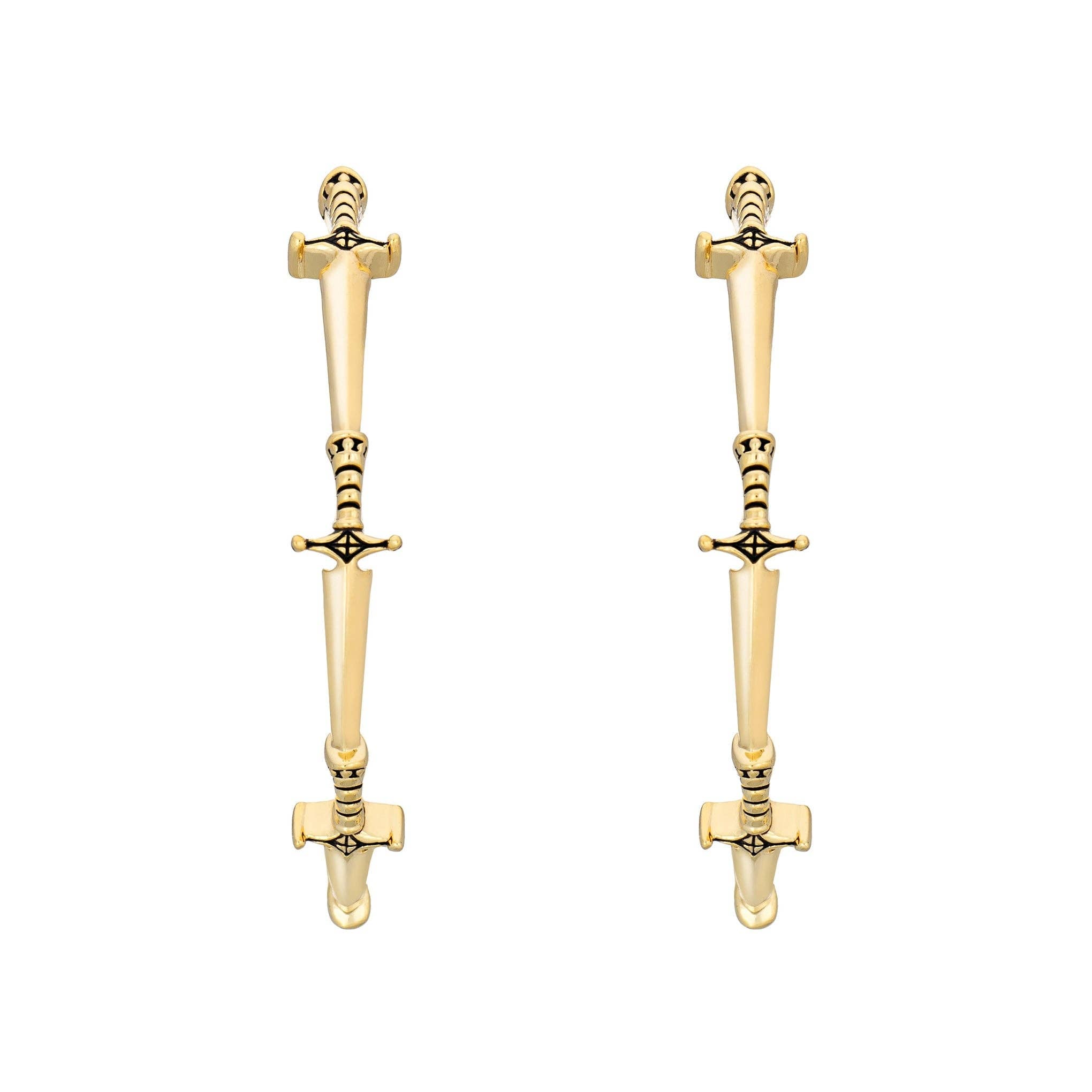 Dagger Hoops: 18K Gold Plated