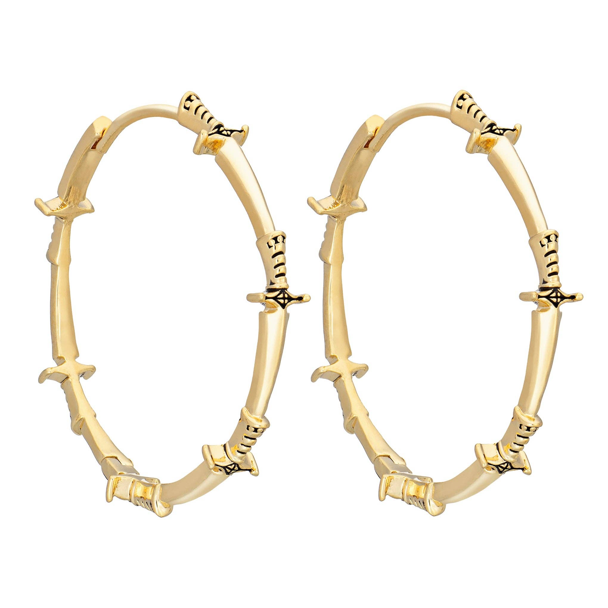 Dagger Hoops: 18K Gold Plated