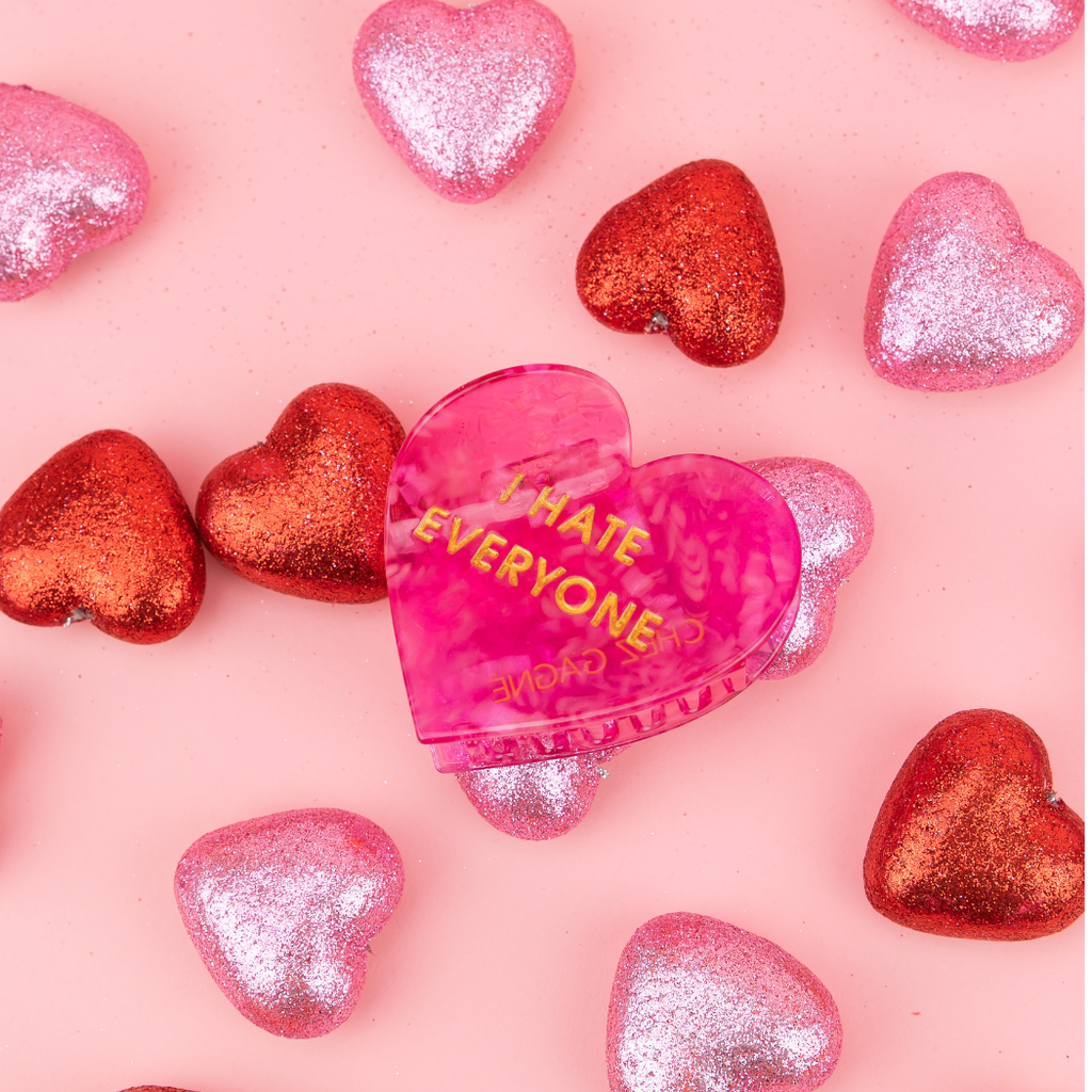I Hate Everyone - Heart Acetate Hair Claw Clip