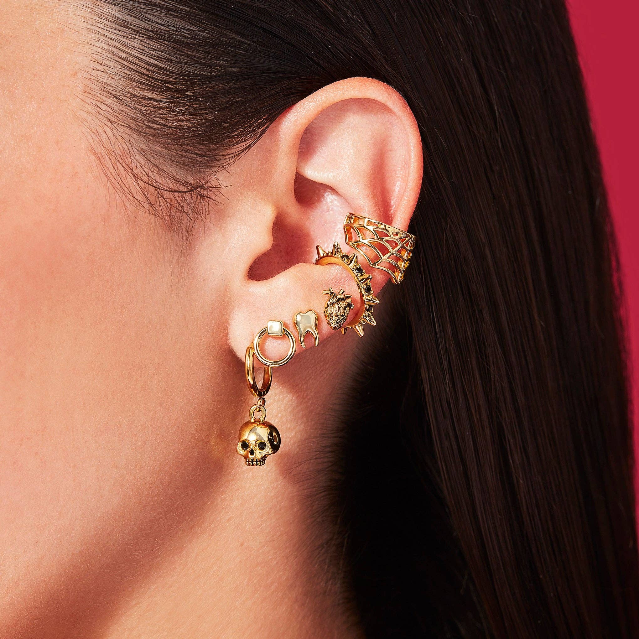 Undead Earrings: Rhodium Plated