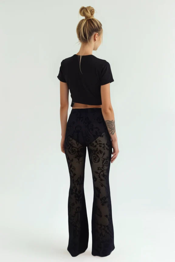 MIDNIGHT VEIL LACE FLARES