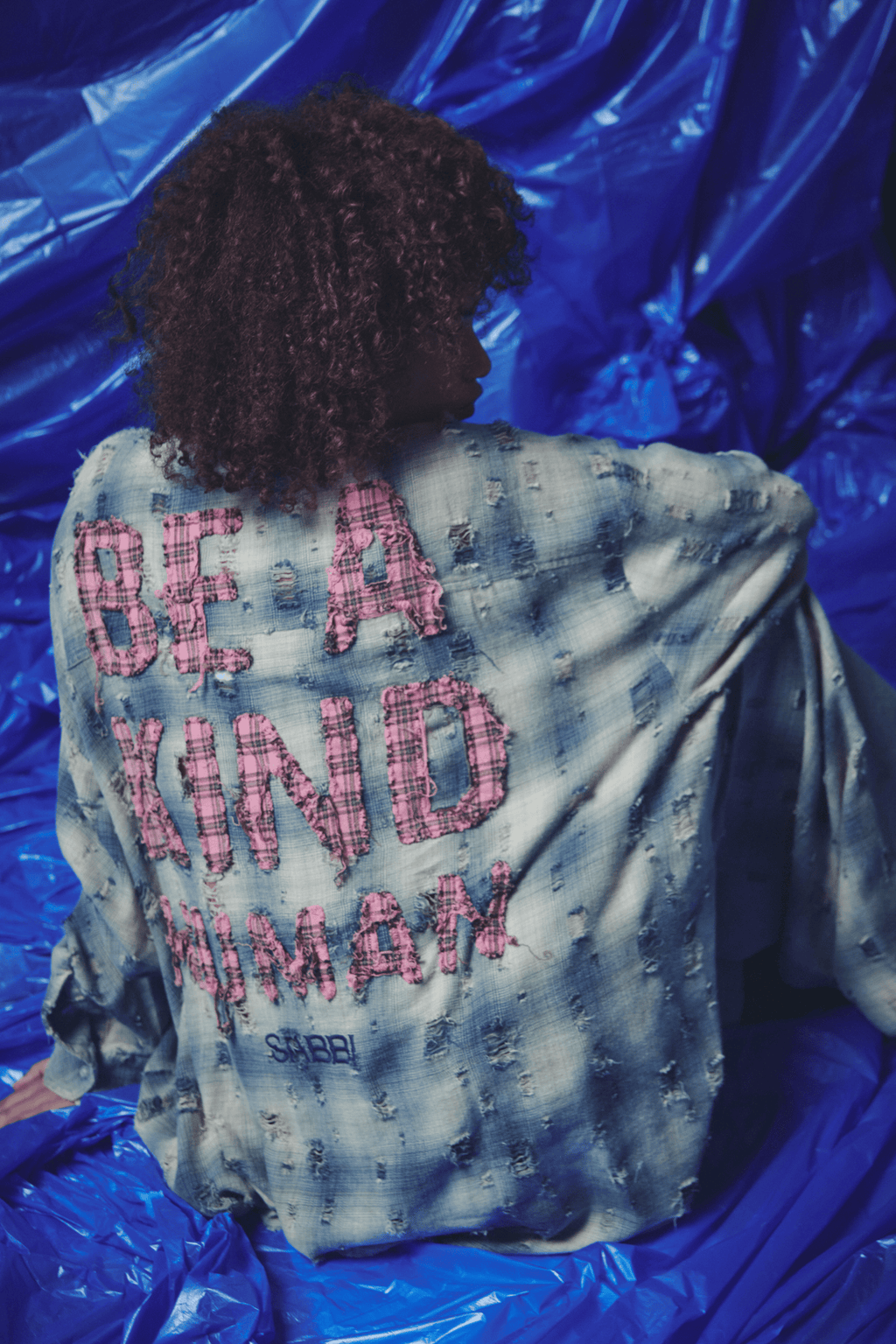 BE A KIND HUMAN OVERSIZED SHIRT - BLUE
