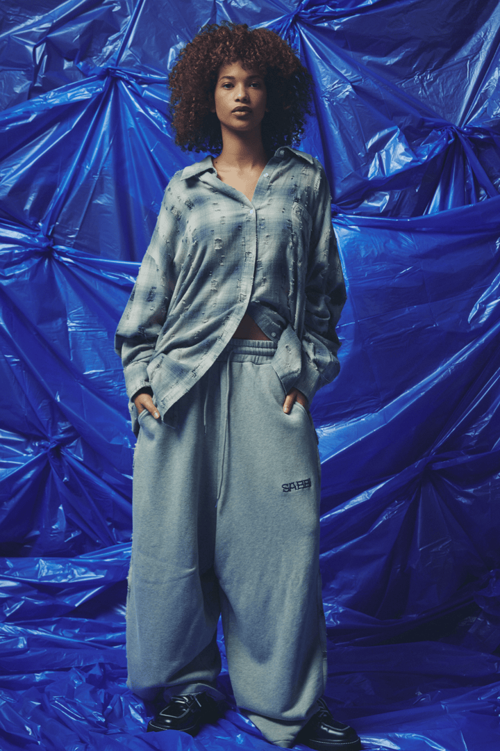 BE A KIND HUMAN OVERSIZED SHIRT - BLUE
