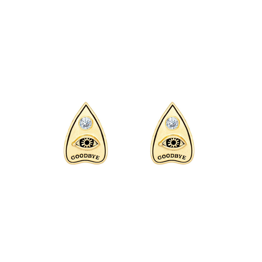 Spirit Board Studs: 18K Gold Plated