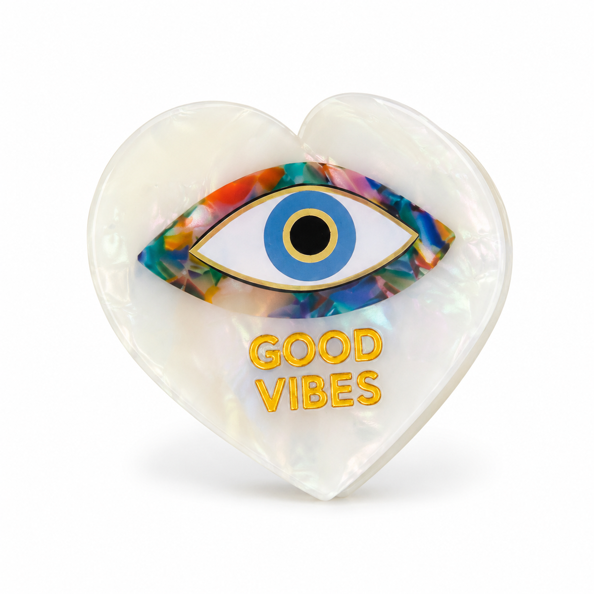Good Vibes - Evil Eye Heart Hair Claw Clip