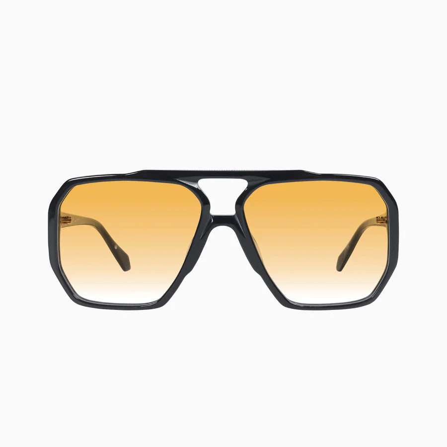 Rodeo- Gloss Black w Orange Grad Lens