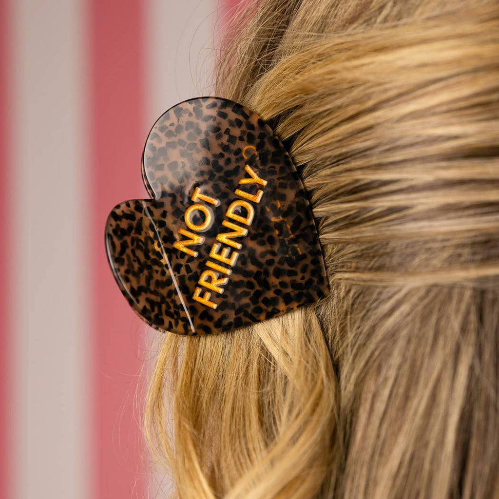 Not Friendly - Heart Acetate Hair Claw Clip