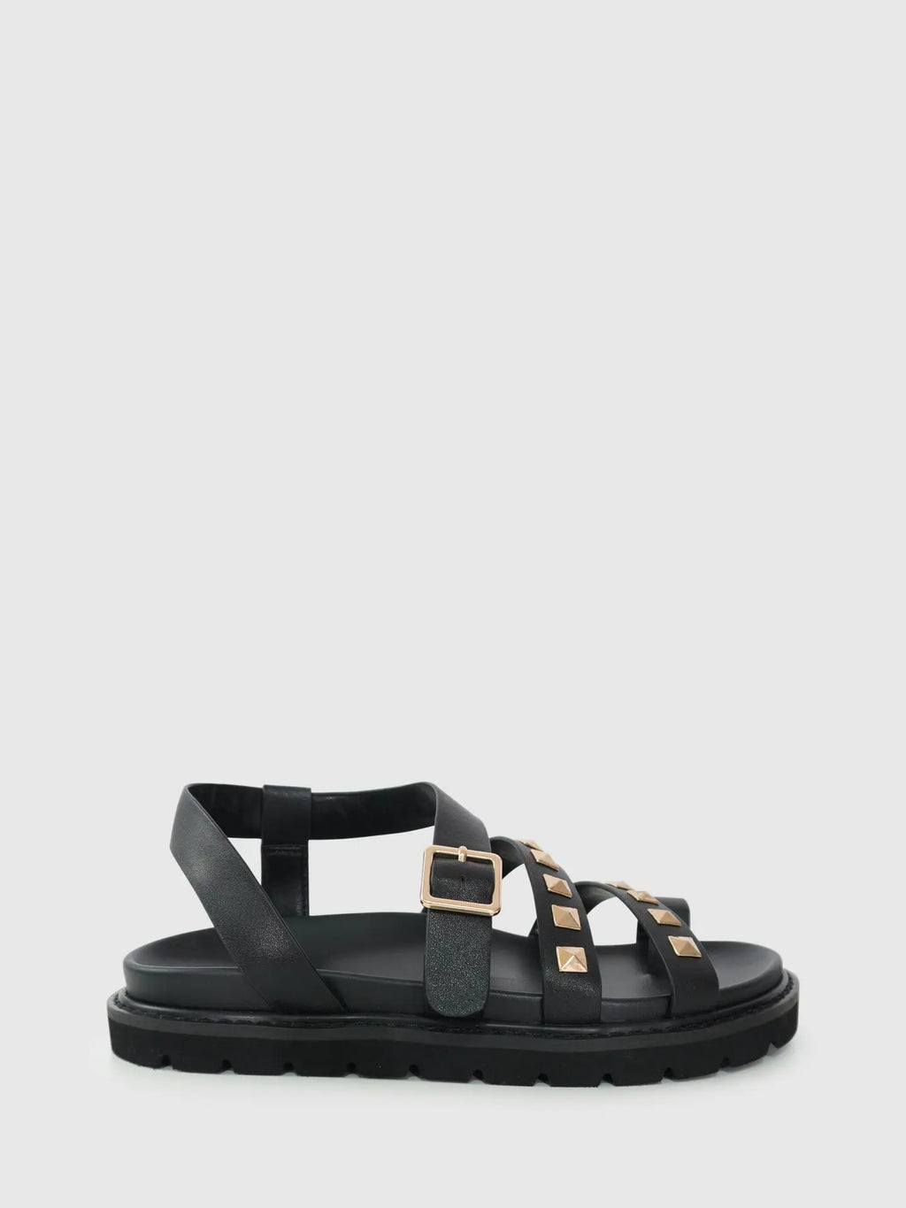 Morning Mood Chunky Stud Sandal - Black