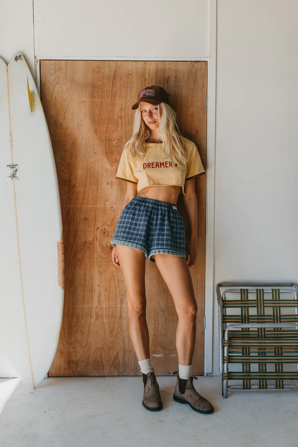 Weston Twin - Checked Denim Shorts
