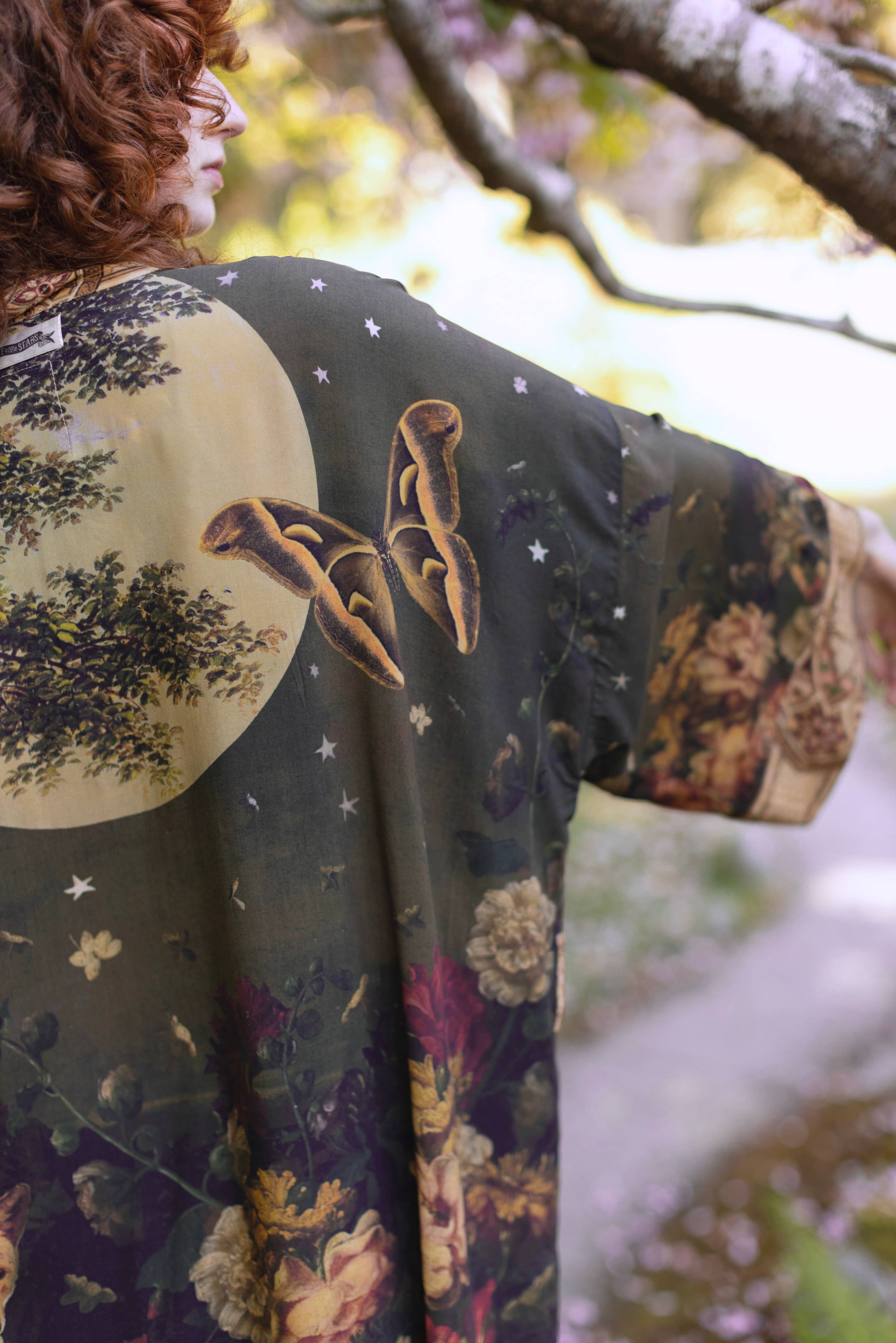 The Messenger Opera Duster Robe w/ Joan of Arc & Florals