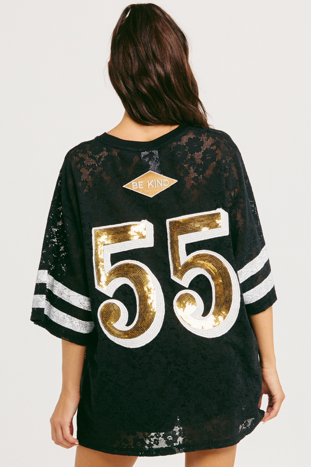 THE BIG ENERGY LACE TEE - BLACK