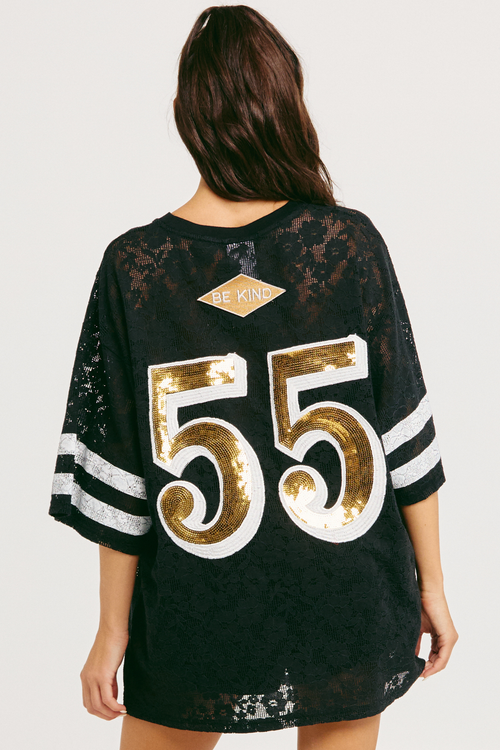 THE BIG ENERGY LACE TEE - BLACK