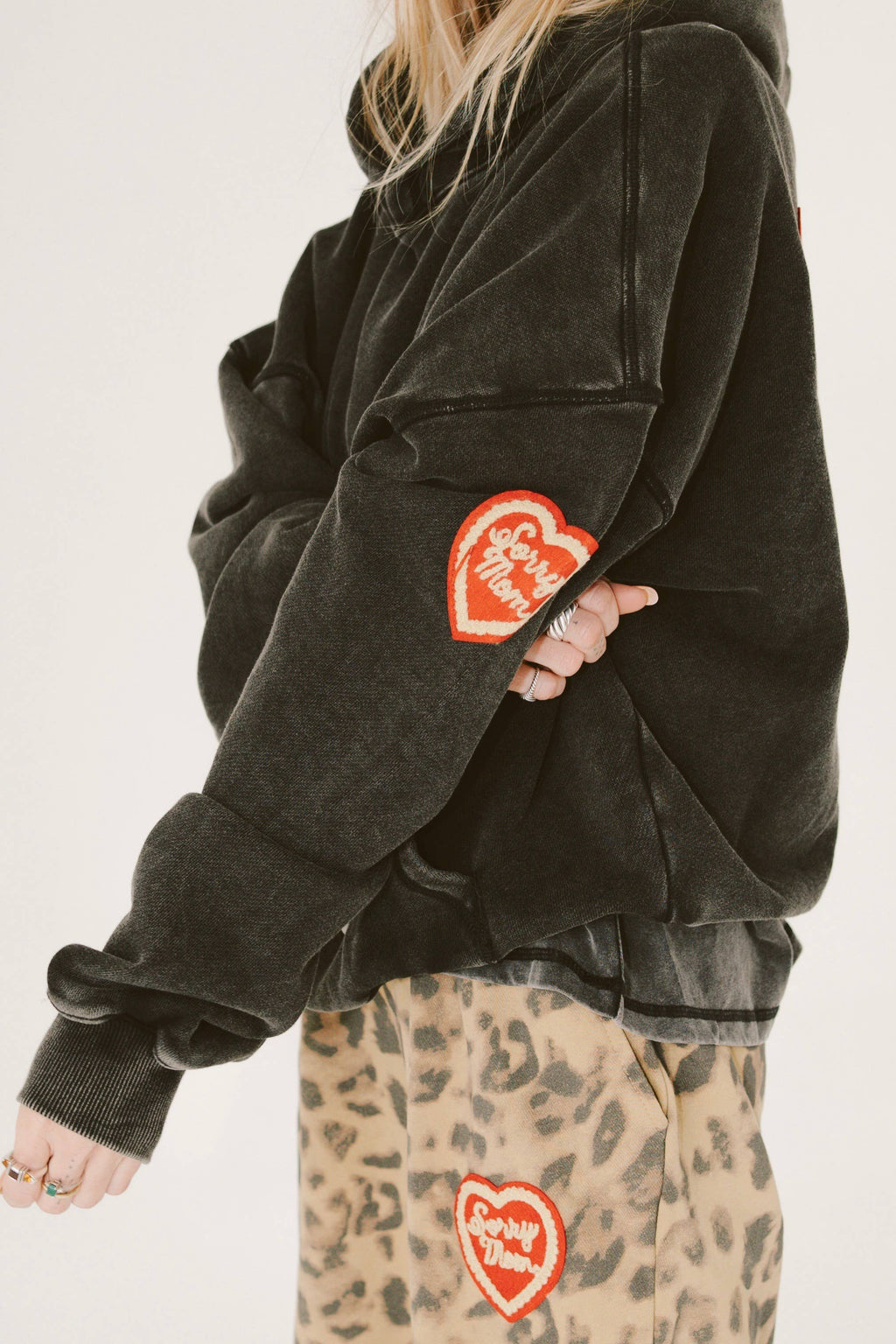 Sorry Mom Hoodie- Vintage Black