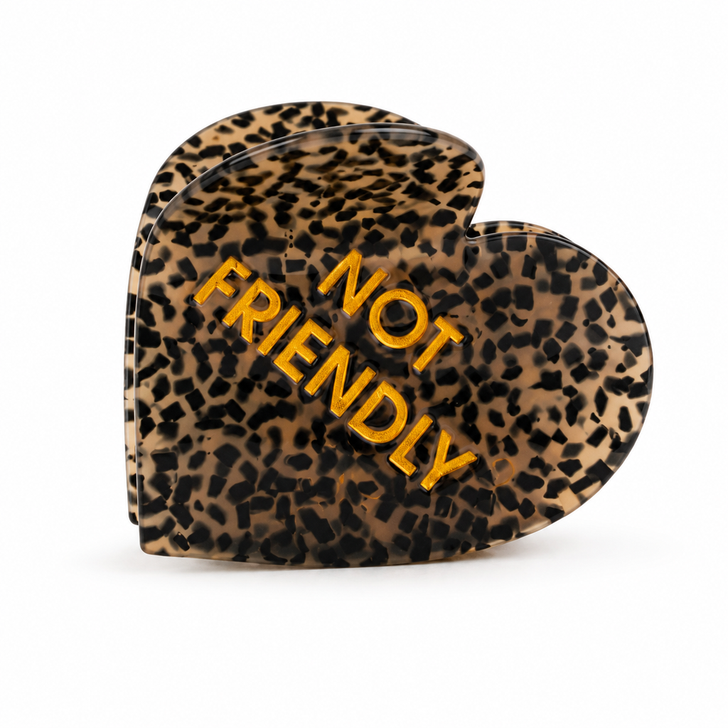 Not Friendly - Heart Acetate Hair Claw Clip