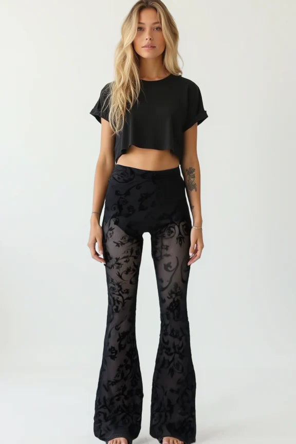 MIDNIGHT VEIL LACE FLARES
