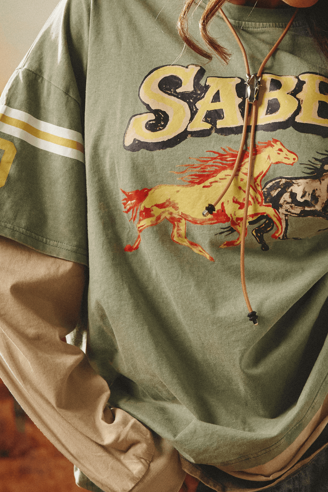 NEIGH SAYER LONG SLEEVE TEE - GREEN