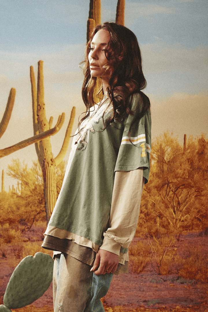 NEIGH SAYER LONG SLEEVE TEE - GREEN