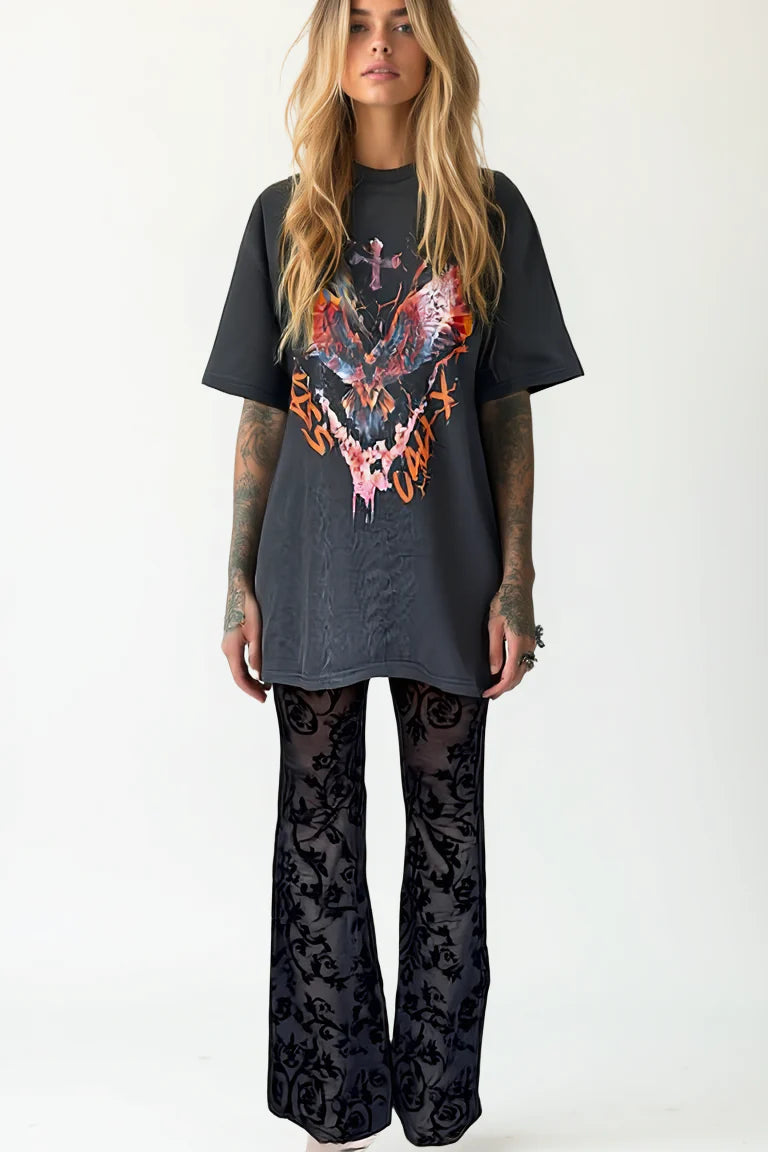 MIDNIGHT VEIL LACE FLARES