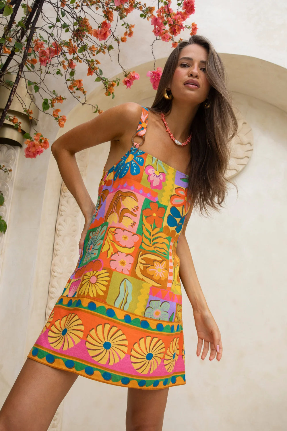 Blue Skies Mini Dress - Rainbow