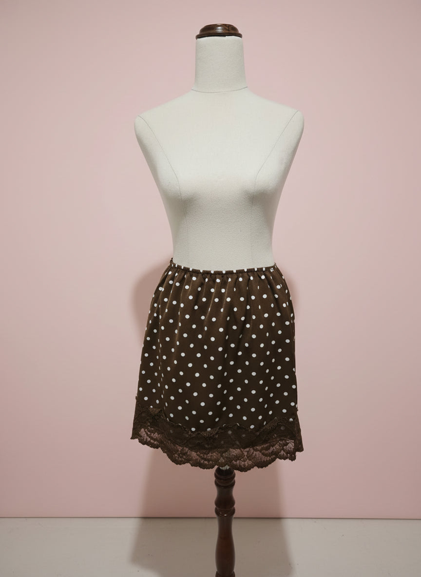 Spotty Lace Skirt-Chocolate