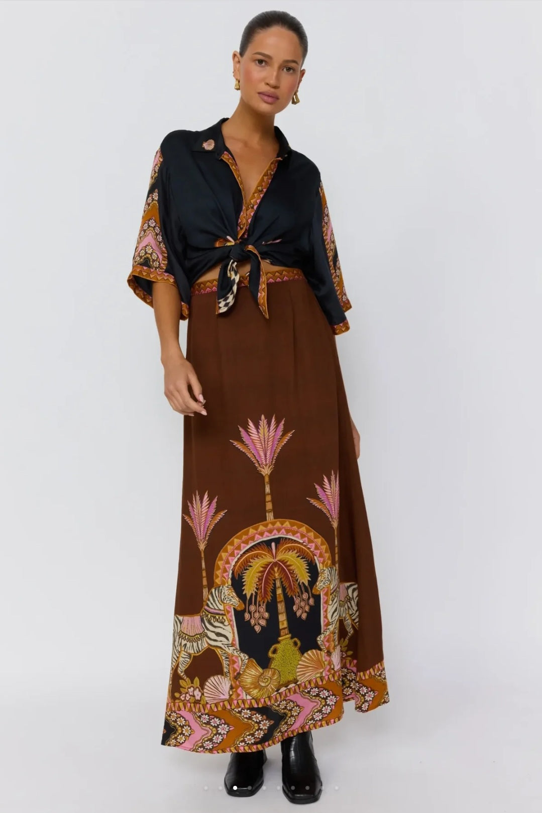 Abigail Maxi Skirt - Safari