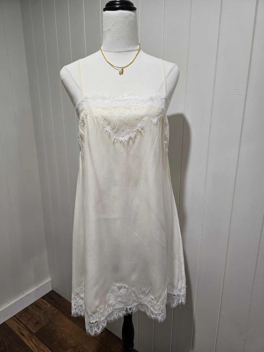 Ophelia Lace Shift Dress Cream