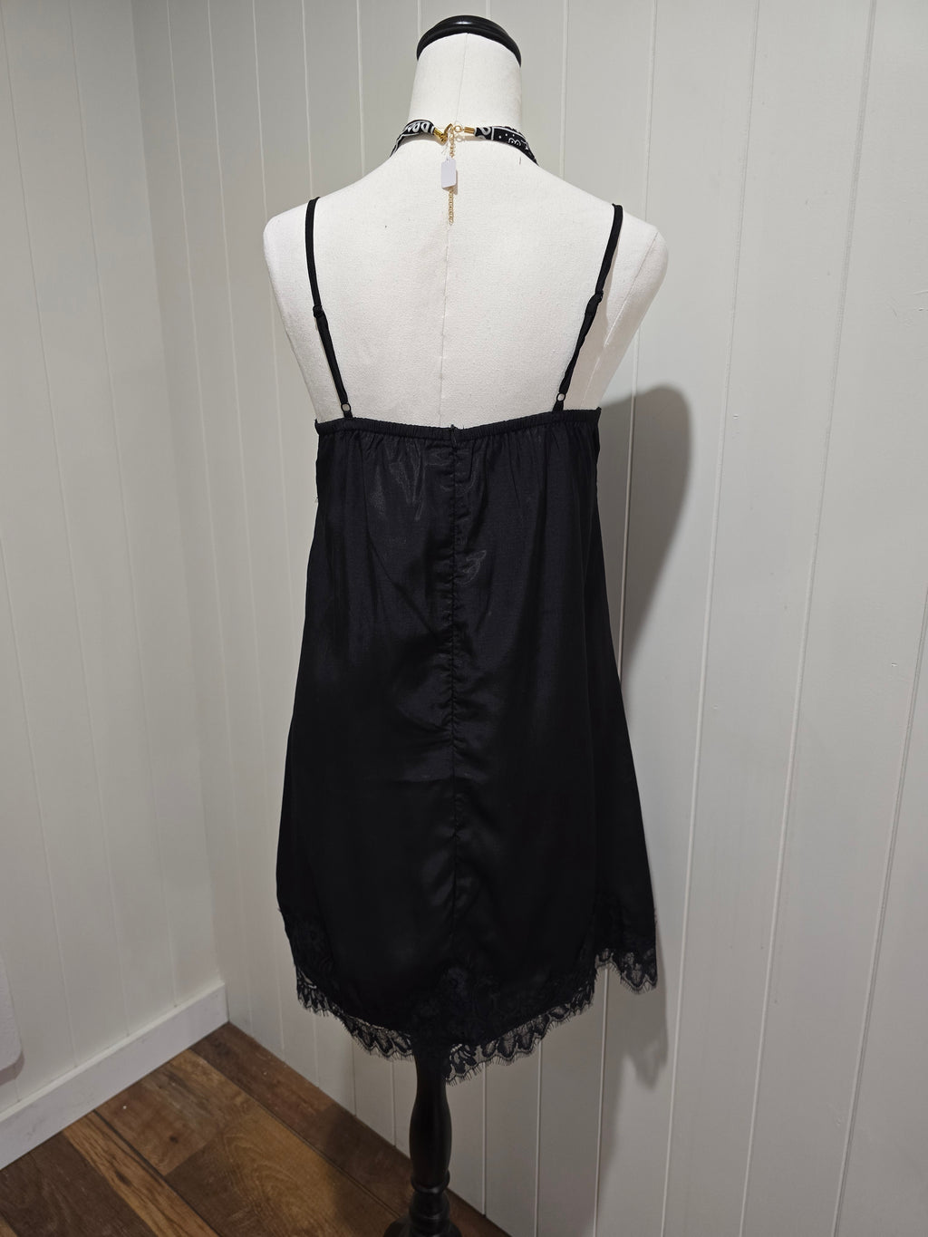 Ophelia Lace Shift Dress Black