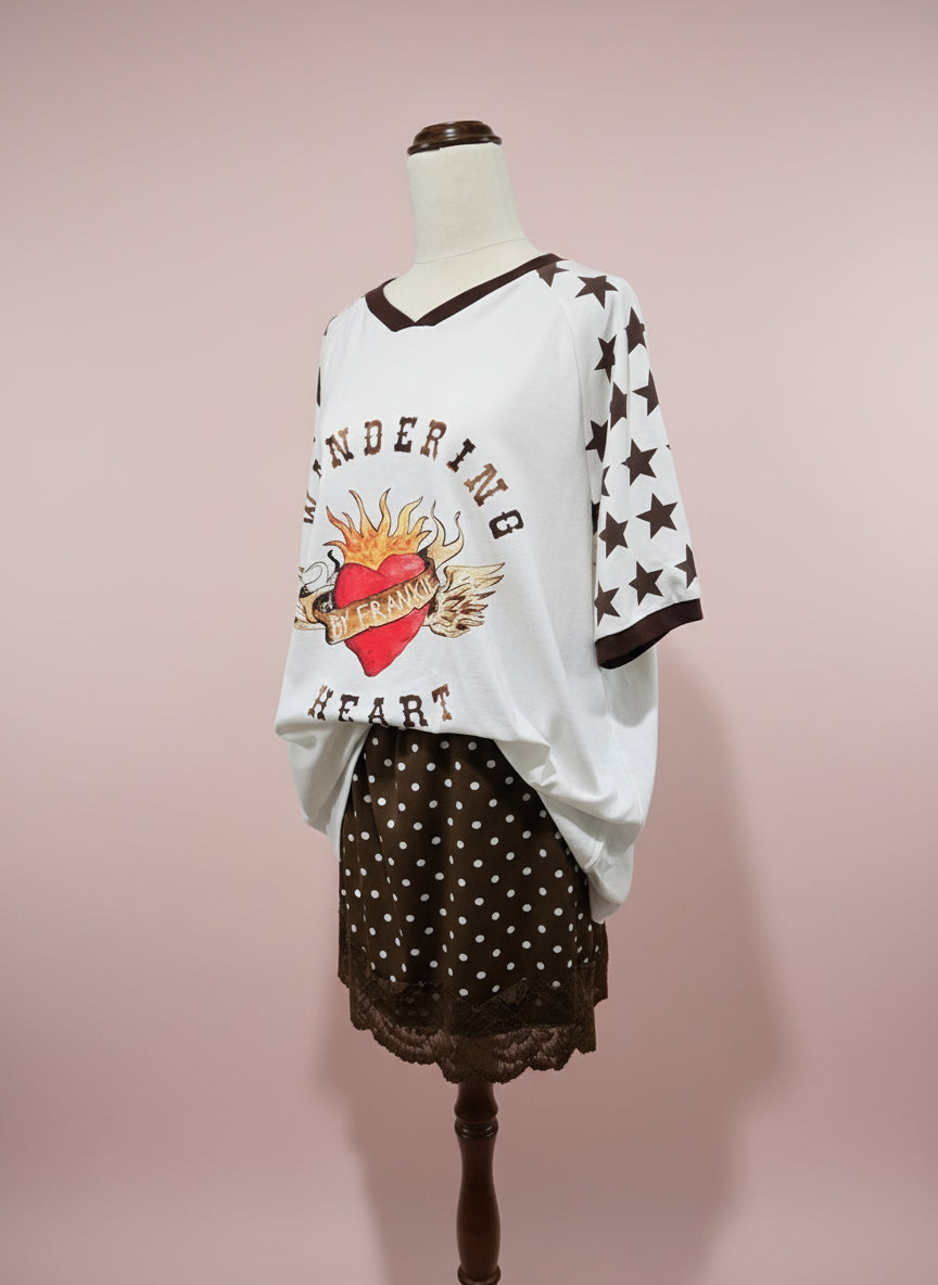 Spotty Lace Skirt-Chocolate