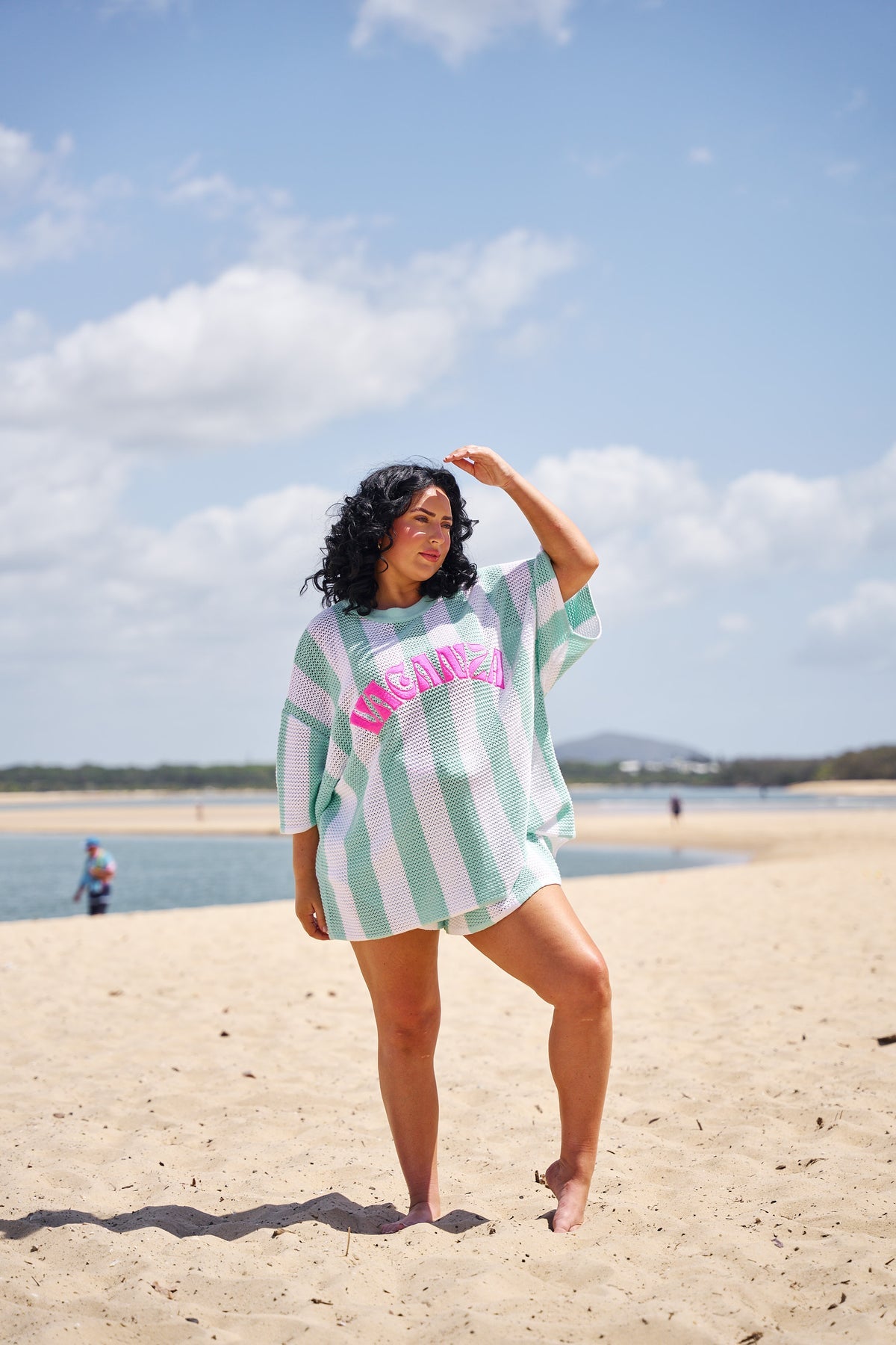 Vacanza Mint + White Stripe Knit Tee