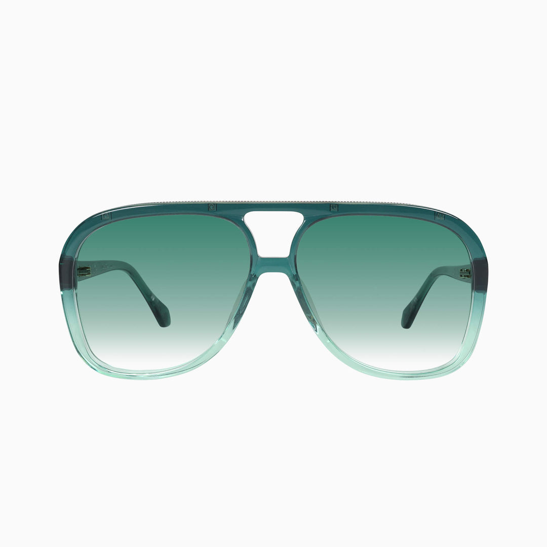 Bang- Booie Green Fade w. Gold Metal / Dark Green Gradient Lens