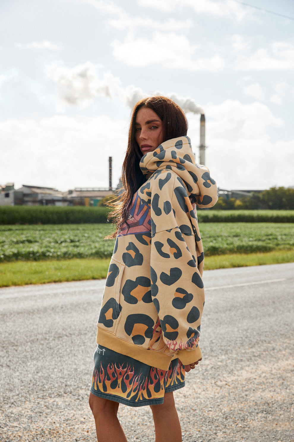 PREORDER- Flaming Leopard Hoodie