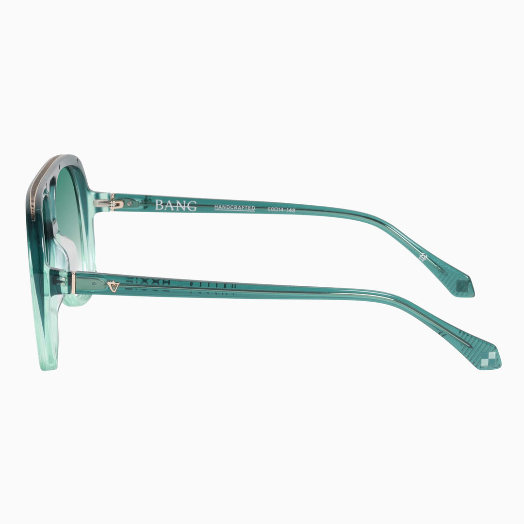 Bang- Booie Green Fade w. Gold Metal / Dark Green Gradient Lens