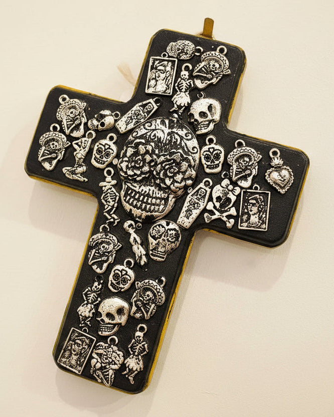 The Milagros Day of the Dead Cross Blk/Yellow